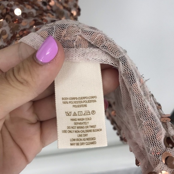 Intimately Free People Sequin Tank Top Lace Straps - Picture 6 of 7